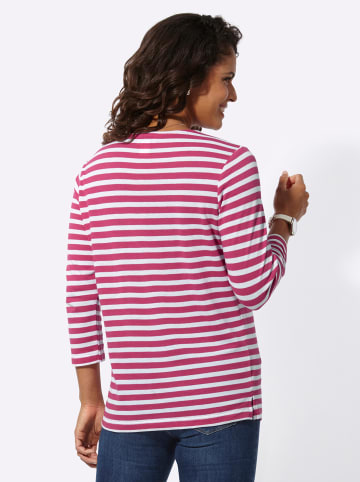 WITT WEIDEN Shirt in fuchsia-weiß-geringelt