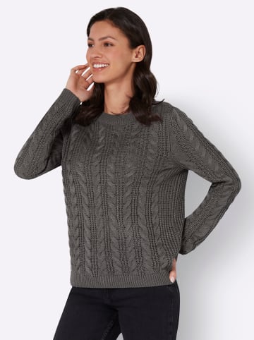 Sieh an! Rundhals-Pullover in grau