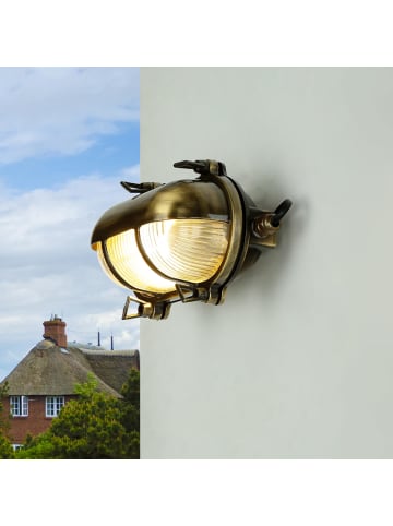 Licht-Erlebnisse Außen Wandlampe (B)21 x (H)13 cm in Messing AntikMessing Antik