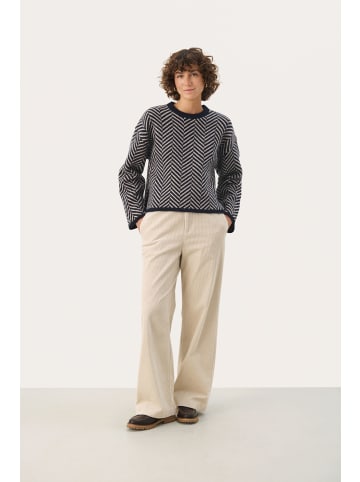 PART TWO Strickpullover LeslyPW Baggy fit in Navy Jacquard