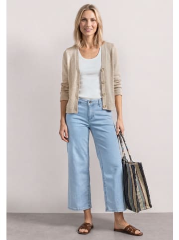 Street One Langarm Jacke im Strick-Look mit Glitzer in Clay Sand