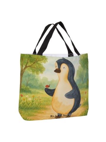 Mr. & Mrs. Panda Tote Bag Pinguin Marienkäfer Design ohne Spruch in Weiß