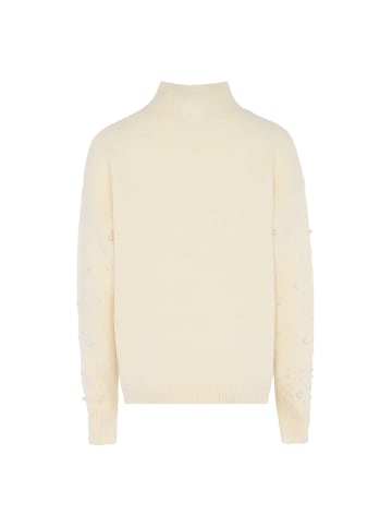faina Damen Pullover Mit Perlen in WOLLWEISS