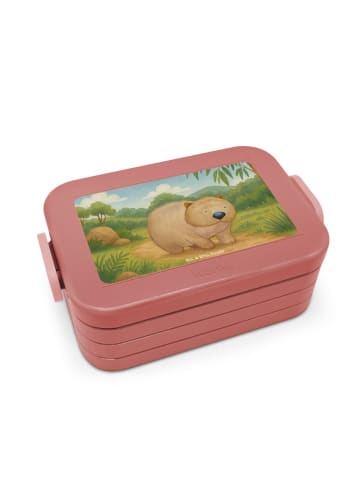 Mr. & Mrs. Panda Bentobox Wombat Design ohne Spruch in Rot Pastell