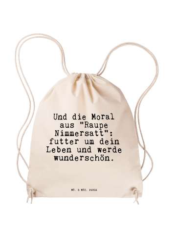 Mr. & Mrs. Panda Sportbeutel Und die Moral aus... mit Spruch in Creme