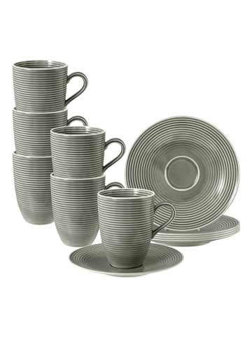 Seltmann Weiden 6er Set Henkelbecher mit Untertassen Beat Color Glaze 350 ml in Perlgrau