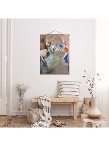 WALLART Stoffbild mit Posterleisten - Edgar Degas - Ballettszene in Creme-Beige