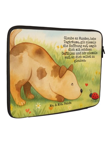 Mr. & Mrs. Panda Laptop Tasche Hund Marienkäfer Design mit Spruch in Weiß