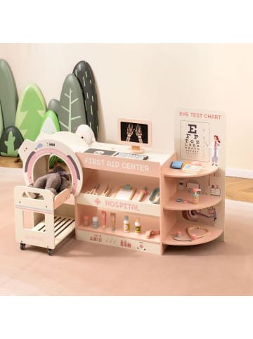 COSTWAY Spielset Krankenhaus Rollenspiel ab 3 Jahren in Rosa