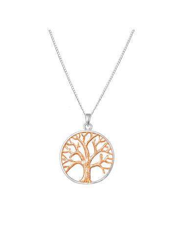 Alexander York Halskette mit Anhänger TREE OF LIFE in 925 Sterling Silber mit Rosé-Gold, 2-tlg.