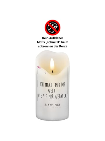Mr. & Mrs. Panda Adventskerze Einhorn Künstler mit Spruch in Weiß