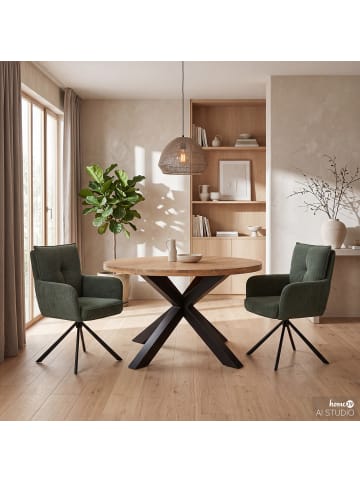home24 home24 Armlehnenstuhl 2er-Set im modernen Stil in Dunkelgrün