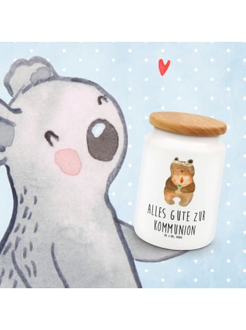 Mr. & Mrs. Panda keramikdose Bär Kommunion mit Spruch in Weiß