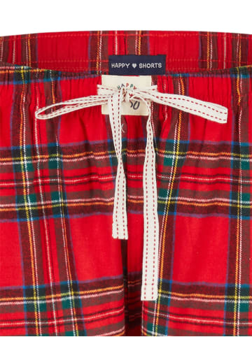 Happy Shorts Pyjamahose Christmas in rot kariert