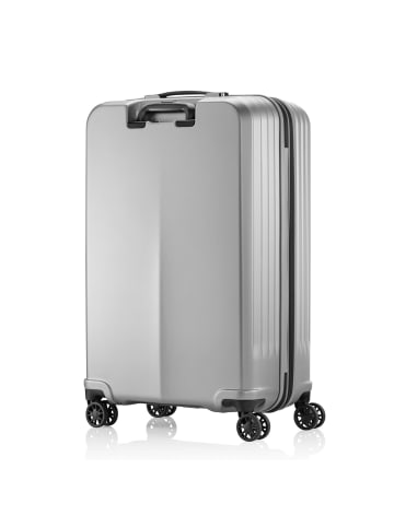 Pack Easy Genius 4 Rollen Trolley M 66 cm mit Dehnfalte in silber