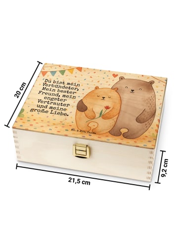 Mr. & Mrs. Panda Teedose Holz Bären Liebe Design mit Spruch in Weiß