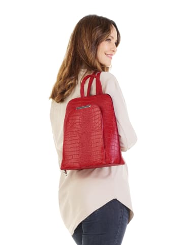 Cluty Rucksack echt Leder in rot