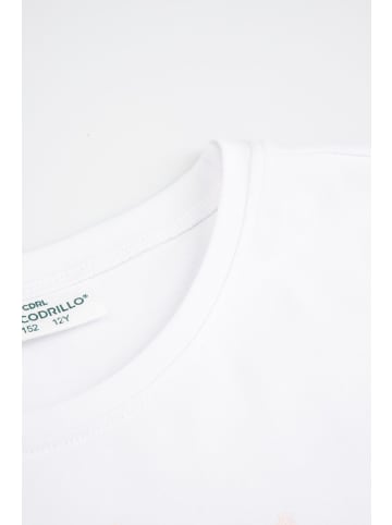 Coccodrillo T-Shirt mit langen Ärmeln in weiß