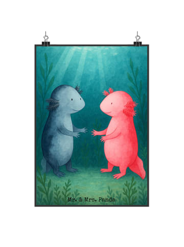 Mr. & Mrs. Panda Deko Bild Axolotl Liebe Design ohne Spruch in Weiß