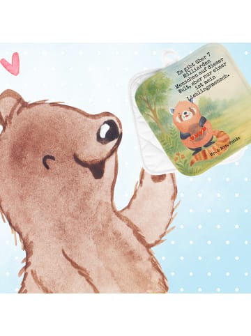 Mr. & Mrs. Panda Topflappen Roter Panda Design mit Spruch in Weiß