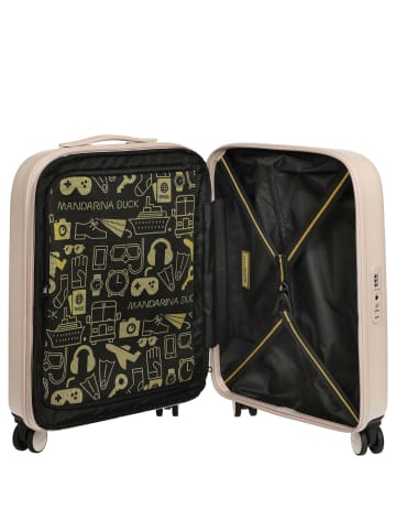 Mandarina Duck Logoduck+ - 4-Rollen-Kabinentrolley 52 cm erw. (deep blue) in white mocha