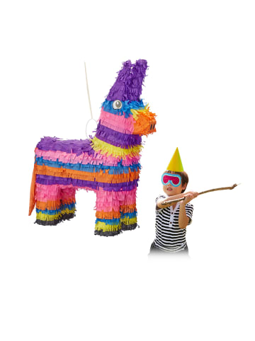 relaxdays Pinata Esel in Bunt - (B)40x (H)55 x (T)13 cm