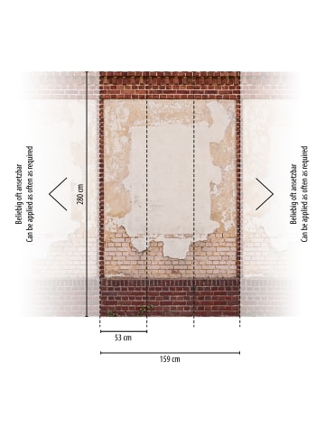 A.S. Création Tapete Urban Brick Frame in Rot-Weiß