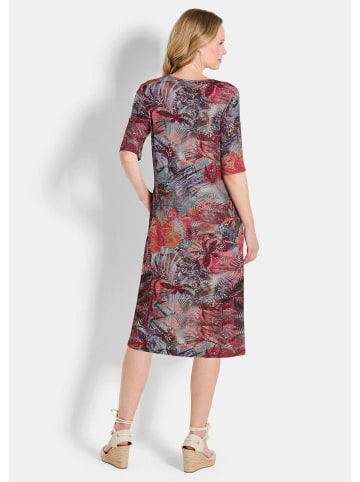 GOLDNER Florales Druckkleid mit Rundhals in bunt / gemustert
