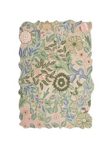 KADIMA DESIGN Wollteppich Shaped Botanisch Floral, Wohnzimmer in Grün