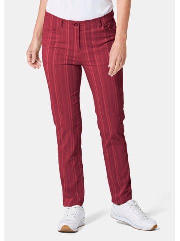 GOLDNER Sportliche Strukturhose in elastischer Ware in rot