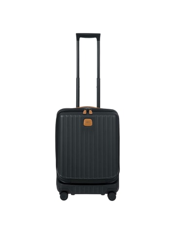 BRIC`s Capri - 4-Rollen-Kabinentrolley mit Vortasche 55 cm (silver) in schwarz