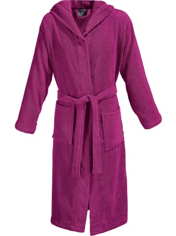 Erwin Müller Unisex-Bademantel mit Kapuze Heidelberg in fuchsia