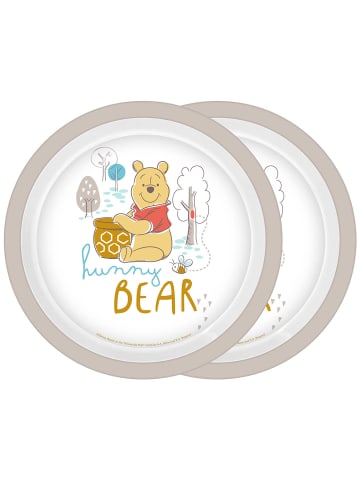 Geda Labels Teller Winnie Pooh hunny Bear 2er Set in Grau - 21,5 cm