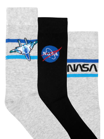 United Labels 3er Pack NASA Socken Sneaker Strümpfe in grau