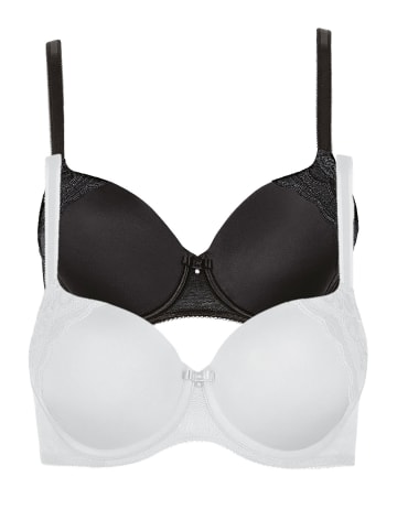 Lisca 2er Pack Schalen BH in black-white