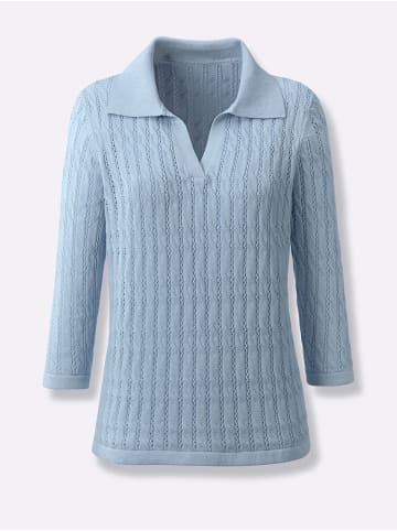 WITT WEIDEN Polopullover in eisblau