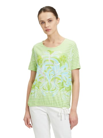 Betty Barclay Ringelshirt mit Blumenprint in Green/Cream