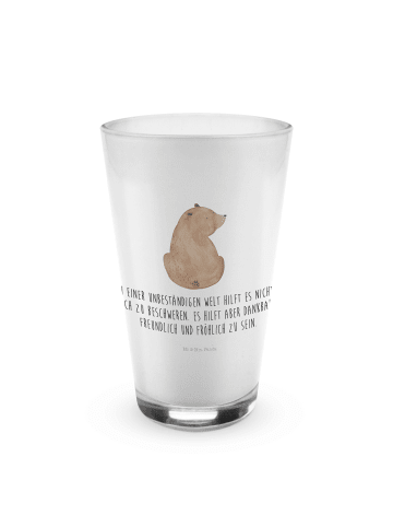 Mr. & Mrs. Panda Longdrinkglas Bär Schulterblick mit Spruch in Transparent