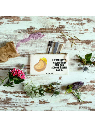 Mr. & Mrs. Panda Kulturbeutel Igel Beten mit Spruch in Weiß