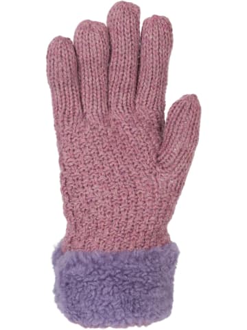 styleBREAKER Strickhandschuhe mit Perlmuster und Fleece in Mauve