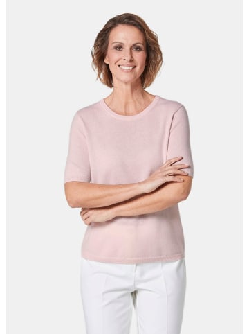 GOLDNER Kaschmirpullover mit Rundhals Halbarmpullover mit Rundhals aus Kaschmir in puder