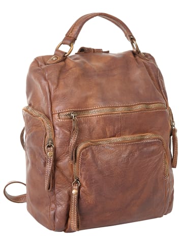 Samantha Look City-Rucksack echt Leder in cognac