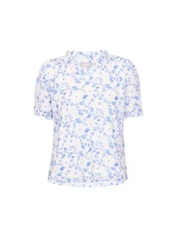 Usha Women Blouse in blue offwhite