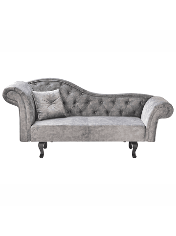 Beliani Chaiselongue LATTES II in Grau/Braun - (W) 192 x (H) 81 x (L) 59 cm linksseitig