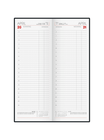 BRUNNEN Vormerkbuch 785 11x29,7cm 1 Tag/Seite Deckenband grün 2026