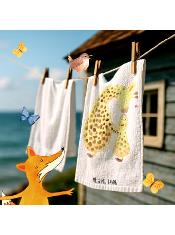 Mr. & Mrs. Panda Kleines Handtuch Giraffe Kind ohne Spruch in Weiß