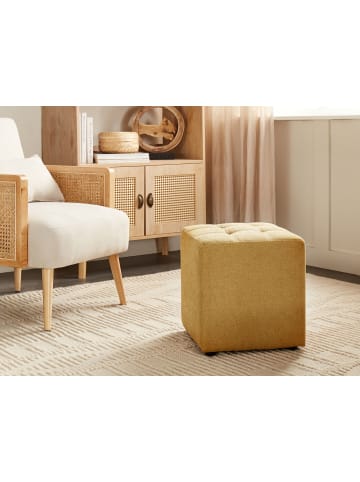 Beliani Pouf KANSAS in Gelb - (W) 38 x (H) 39 x (L) 38 cm