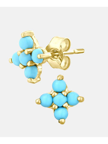 Vanlere Ohrstecker aus 375 Gelbgold Blumen-Design