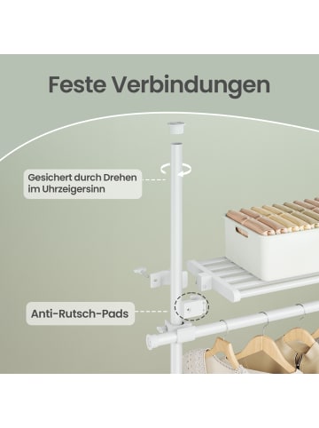 SONGMICS Kleiderständer Parson in Weiß - (B)353 x (H)300 x (T)33.5 cm