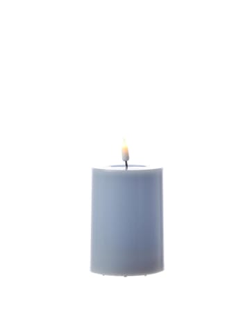 Deluxe Homeart LED Kerze Mia Echtwachs flackernd H: 10cm D: 7,5cm in hellblau